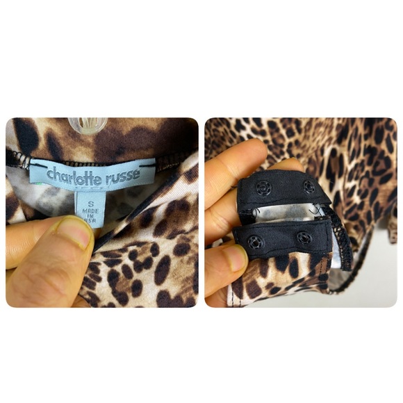 Mock neck cheetah animal print long sleeve body suit - Picture 6 of 6